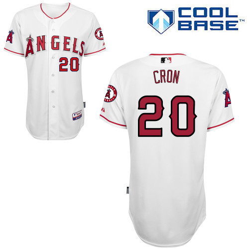 C-J Cron #20 MLB Jersey-Los Angeles Angels of Anaheim Men's Authentic Home White Cool Base Baseball Jersey
